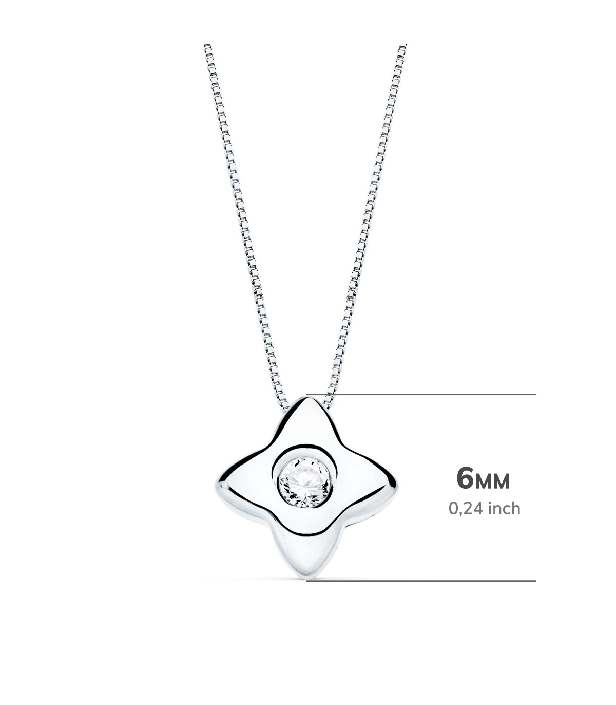Gargantilla Estrella 0.050 Qtes. Oro Blanco 18K - collar con diamantes para mujer