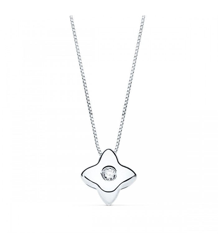 Gargantilla Estrella 0.015 Qtes. Oro Blanco 18K - collar con diamantes para mujer