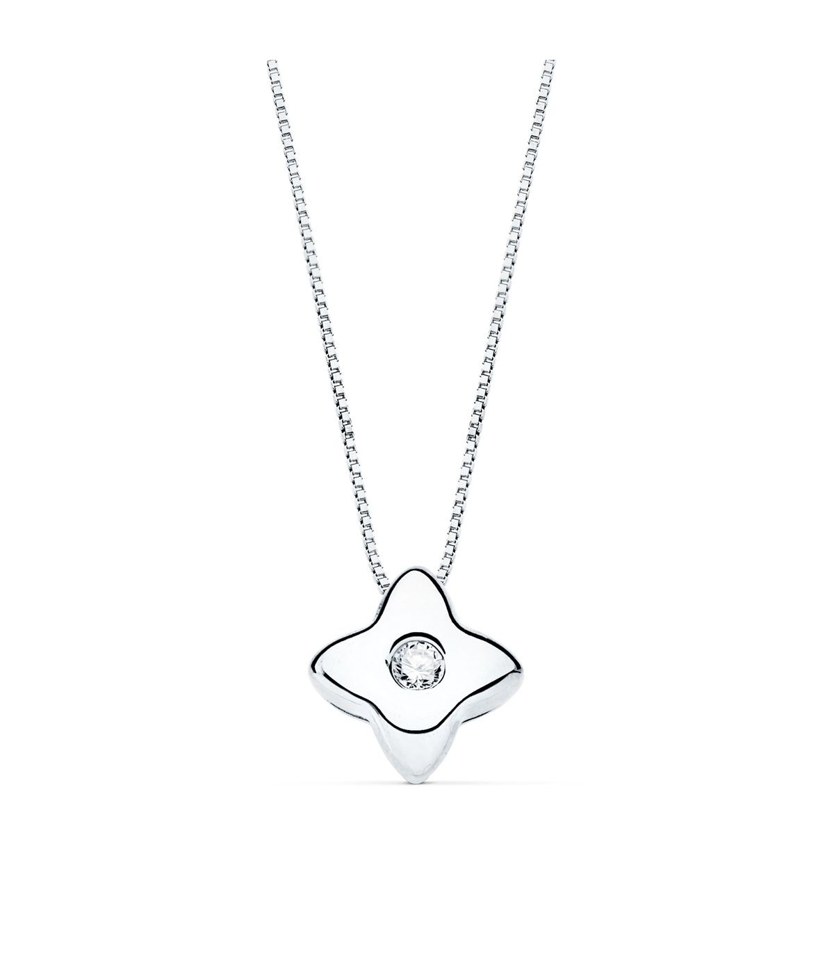 Gargantilla Estrella 0.015 Qtes. Oro Blanco 18K - collar con diamantes para mujer