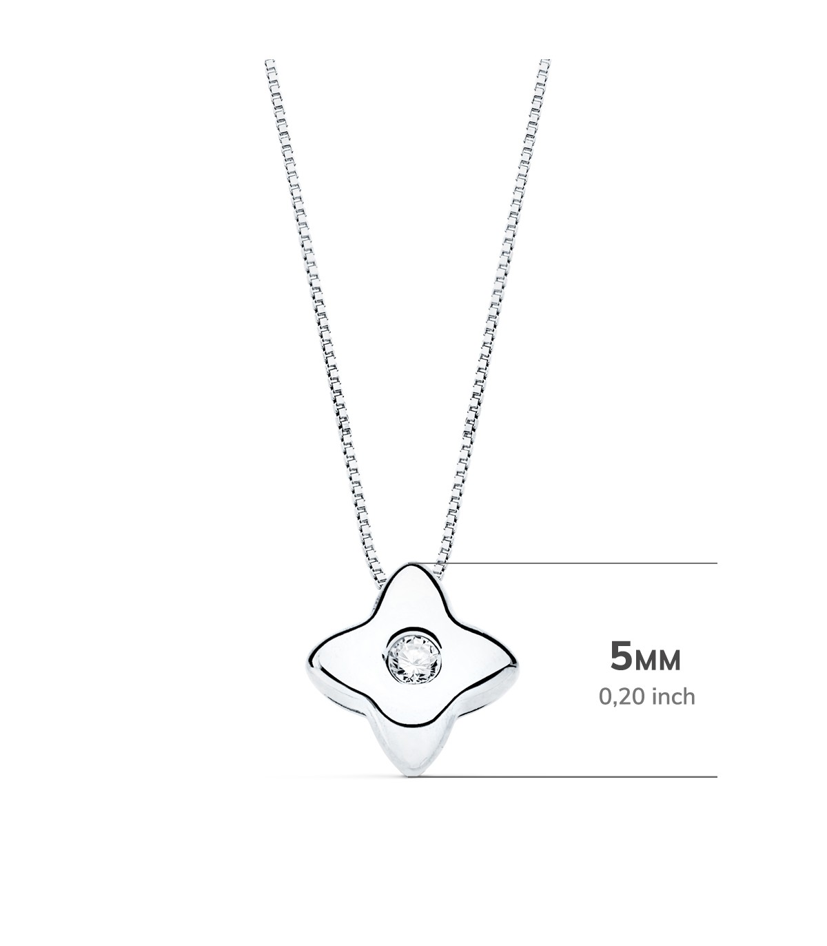 Gargantilla Estrella 0.015 Qtes. Oro Blanco 18K - collar con diamantes para mujer