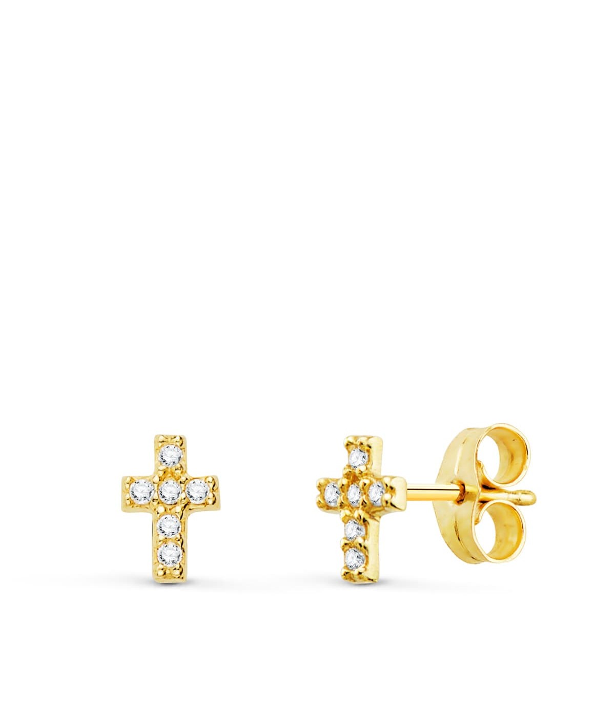 Pendientes Cross Diamantes 0.060 Qtes. OA 18K | comprar en joyería online pendientes de mujer