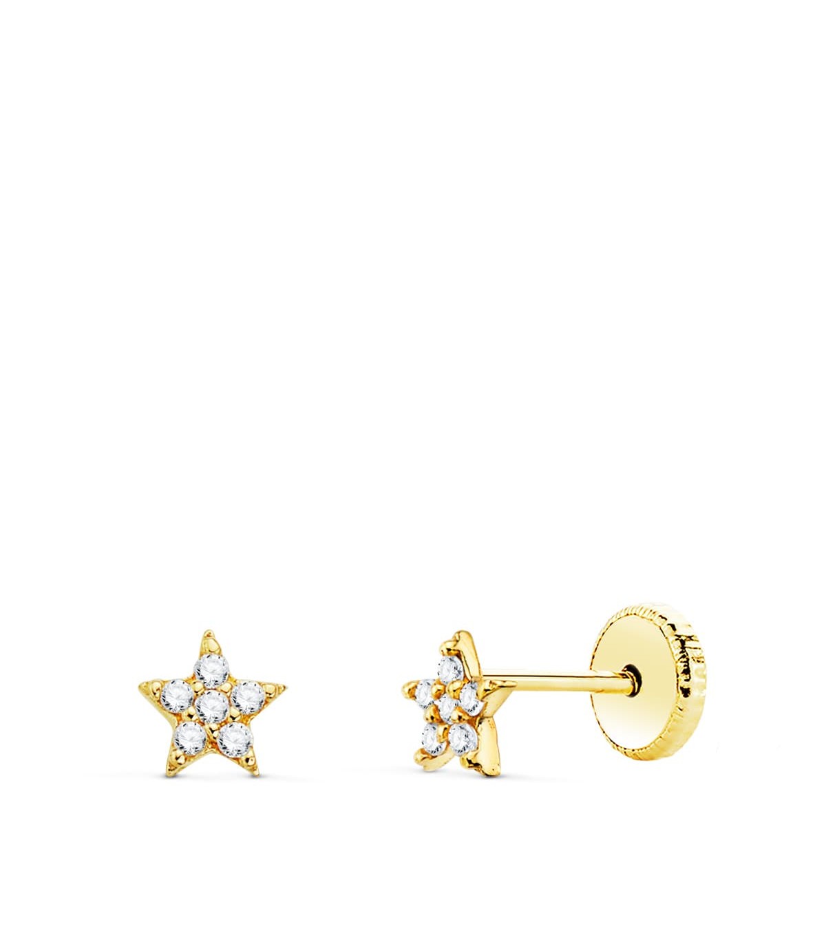 Boucles d'oreilles Star Diamants 0.060 Carats Or Jaune 18K