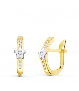 Joyería online Alda Joyeros | Pendientes Comunión Oro bicolor 18 K Estrella