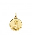 Medalla Virgen de las Angustias Oro 18K 18 mm Bisel