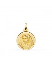 Medalla Virgen Macarena Oro 18K 16 mm Bisel