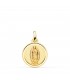 Virgen de Guadalupe México Oro 18K 16 mm Bisel - medalla religiosa, colgante con grabado