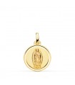 Virgen de Guadalupe México Oro 18 K 16 mm Bisel