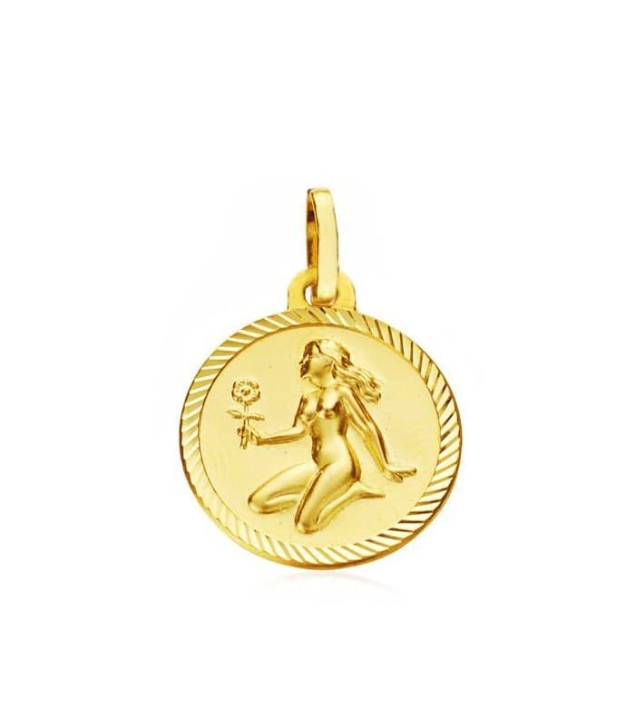 Pendentif Zodiaque Vierge diamanté 18 K 16 mm