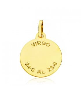 Pendentif Zodiaque Vierge diamanté 18 K 16 mm