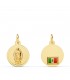 Medalla Guadalupe Bandera México Oro 18K 14mm Bisel - comprar joyas online