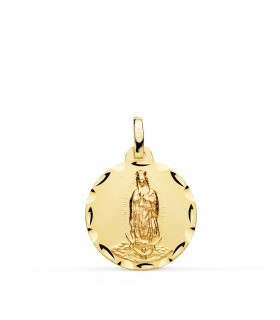Médaille 18K Notre Dame de Guadalupe Mexique 18mm Facettée