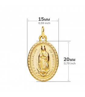 Médaille Guadeloupe Drapeau Mexique Or 18K 20mm Ovale