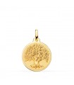 Medalla Árbol de la Vida Oro 18K 18 mm Brillo