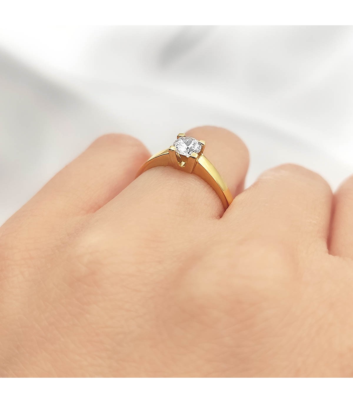 Solitär Ring mit Zirkonia Gold 18K /750er 19423-OA