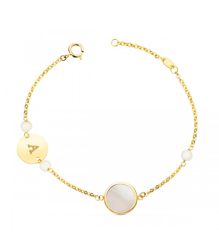 Bracelet personnalisé Or 18K Plaque Nacre