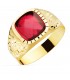 Sello para hombre de oro amarillo con piedra roja