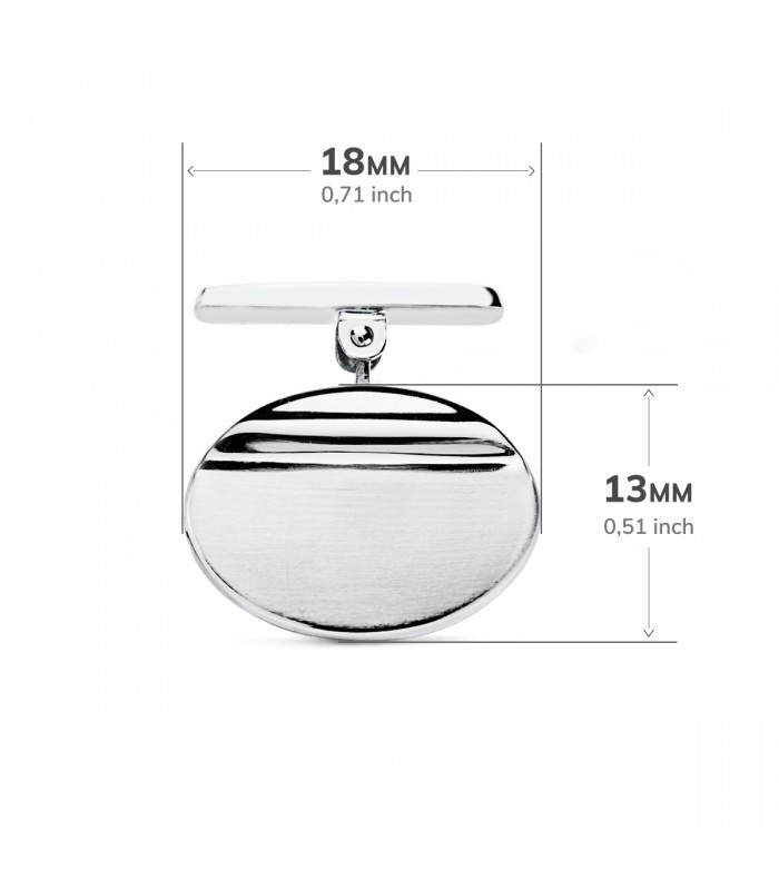 Gemelos oro blanco banda oval