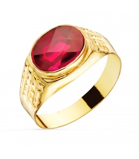 Sello cadete Diego Oro Amarillo 18K Piedra Roja - anillo niño primera comunión