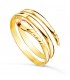 Anillo de oro serpiente entrelazada joyas mujer 18 kilates Rubí