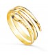 Anillo de oro serpiente entrelazada joyas mujer 18 kilates Zafiro - Sortijas de mujer