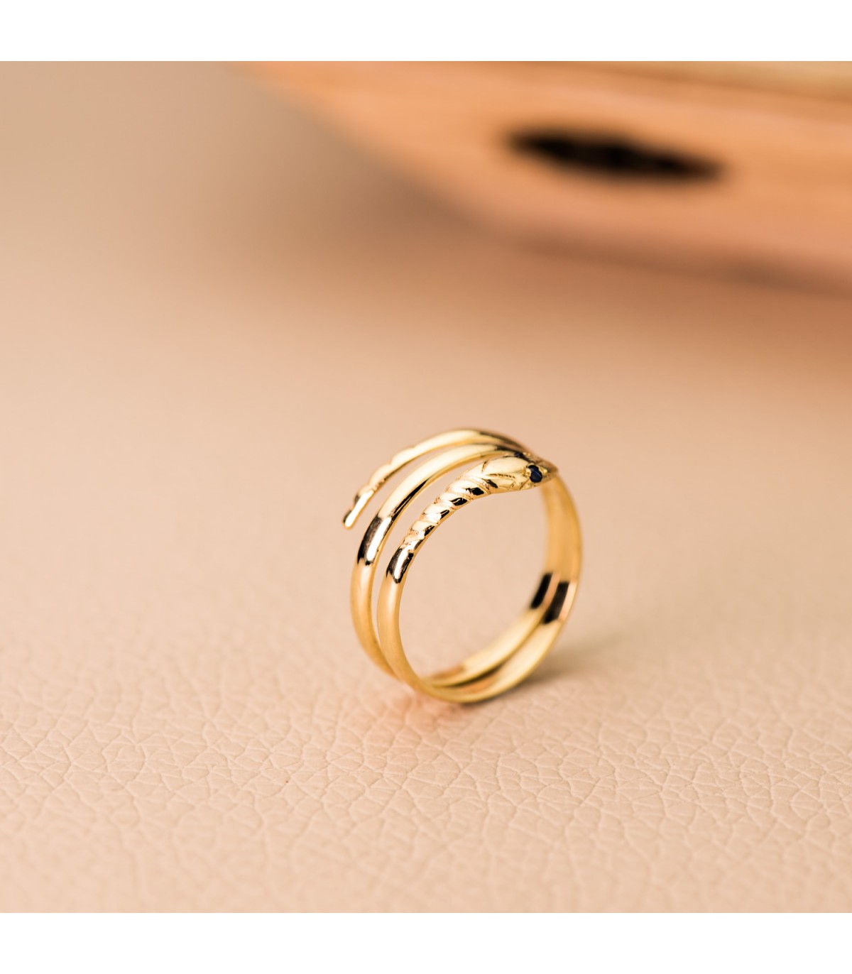 Anillo de oro serpiente entrelazada joyas mujer 18 kilates Zafiro - Sortijas de mujer