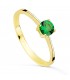 Anello solitario verde in oro giallo 18 carati - Anelli da donna con pietre colorate