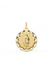 Médaille Entourée Notre Dame de Guadalupe Mexique 18K 18mm
