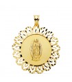 Médaille Entourée Notre Dame Guadalupe 18K 34mm