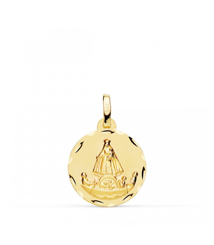Medalla Virgen Caridad del Cobre Cuba Oro 18k 16mm Tallada