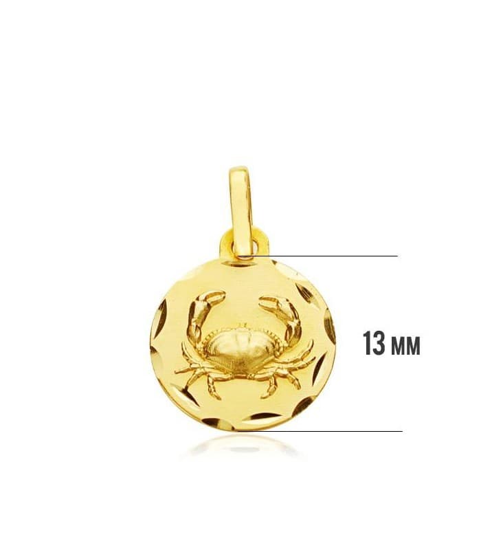 Pendentif Zodiaque Cancer facetté 18 K 13mm