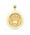 Medalla Corona Oro Amarillo 18K 27 mm Greca