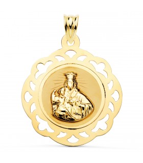 Escapulario Calado V. Carmen y C. Jesús Oro 18K 28mm