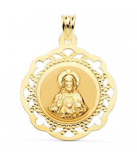 Escapulario Calado V. Carmen y C. Jesús Oro 18K 28mm