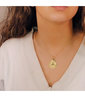 Médaille Étoile Or Jaune 18K 27 mm Grecque