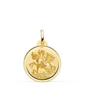 Medaglia San Giorgio oro 18Kt 22mm, gioielli religiosi.