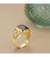 Anello chevalier da uomo Scudo 18kt Spinello blu
