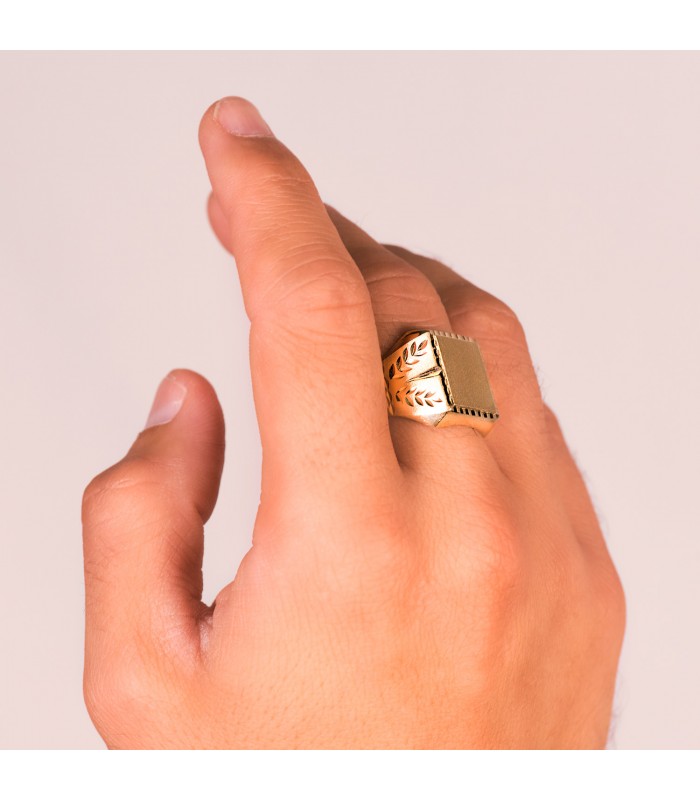 Anello chevalier oro James 18kt Uomo