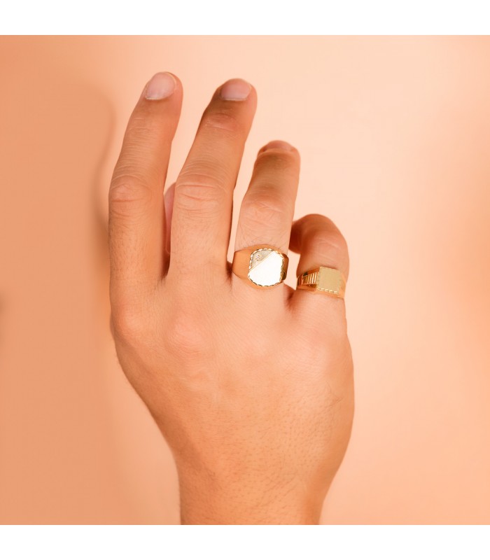 Alda Joyero, joyería online | Sello Oro Hombre Alan 18K Circonita | joyas personalizadas