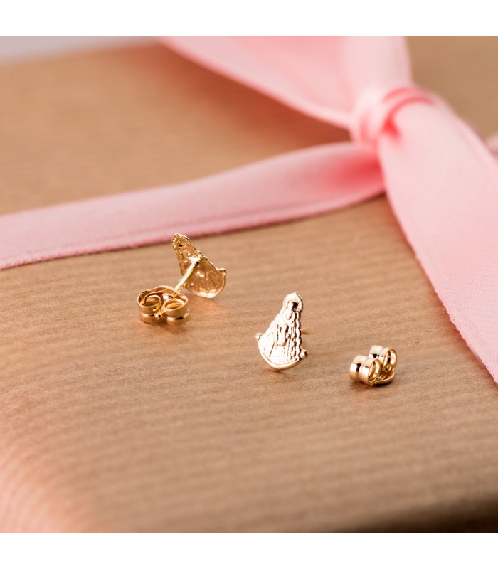 Religiöse Ohrstecker Madonna, Motiv 7 × 6 mm Jungfrau Maria, aus 750er Gelbgold | Ohrringe & Ohrschmuck