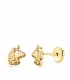 Einhorn Kinder-Ohrringe 18K Gold, Ohrstecker 7 mm 21276 - Wunderschöne Tiere Ohrstecker