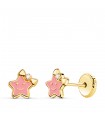 Clous d'oreilles Pastel Rose Or 18K Étoile