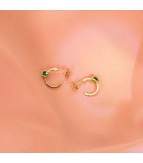 Orecchini a cerchio con Smeraldo pietra preziosa - Paradise Glam 10mm