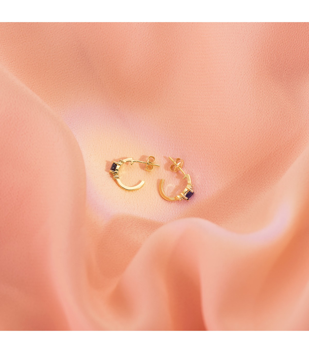Aros Paradise Zafiro Oro Amarillo 18K - pendientes de aro mujer