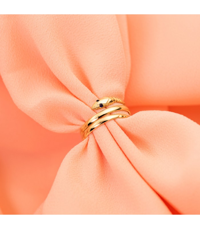 Ring Schlangen Saphir, für Damen | Goldring 18 Karat 9664