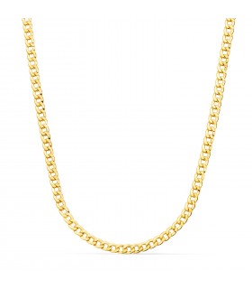 Collier chaîne en or 750 à maille gourmette cubaine, pour homme, mesure 60 cm x 4 mm