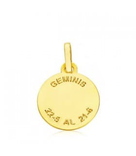 Pendentif Zodiaque Gémeaux sculpté 18 Carats 13mm