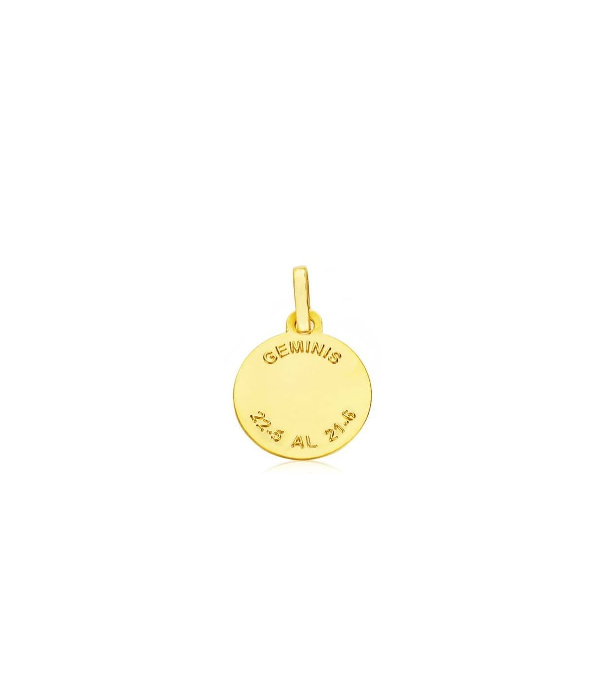 Colgante Horóscopo Géminis tallado 18 Ktes 13mm