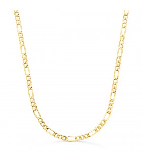 Collana con catena figaro di 3.50 mm e 50 cm · Catene per donna e uomo · Collana Maglia alternata oro giallo