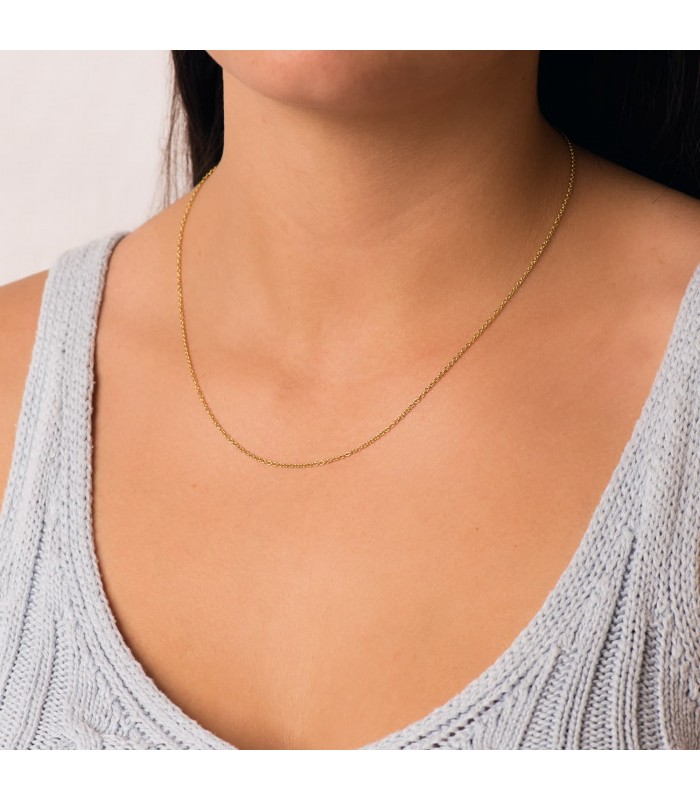 Cadena de oro amarillo para mujer - Cadena Rolo 1,5 mm 45 cm Oro  18 Kilates