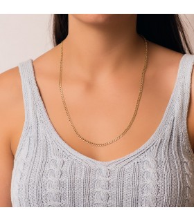 Cadena de oro amarillo 18 ktes barbada, Cadena cubana para hombre de 60 cm y 2,5 mm de grosor.